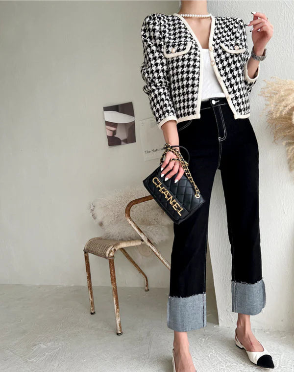 【Outer】Vネック長袖デザインアウター W13438