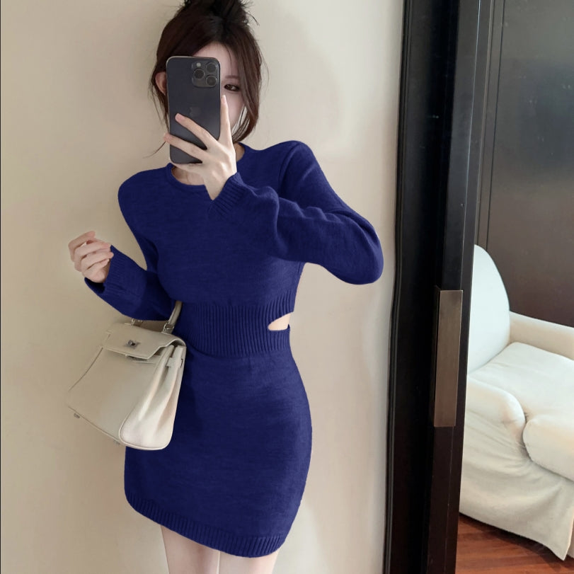 【Dress】透かし彫りニットワンピース Z7236