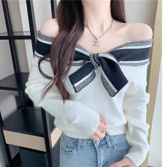 【Tops】ショルダーニットセーター Z7243