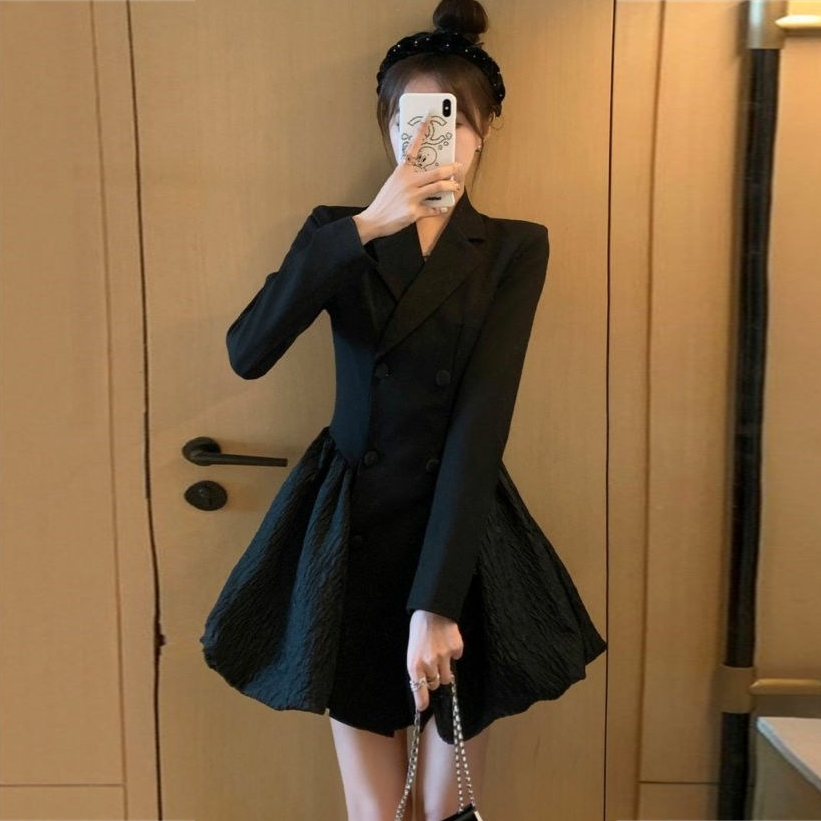 【Dress】スーツワンピース黒 Z7246