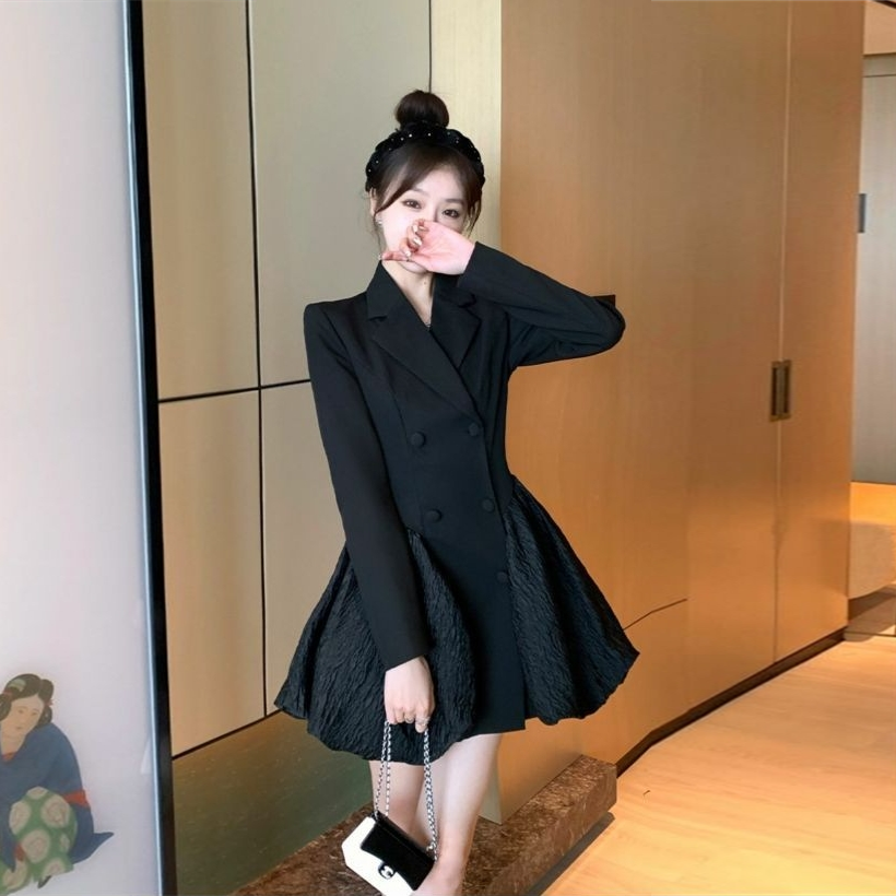 【Dress】スーツワンピース黒 Z7246