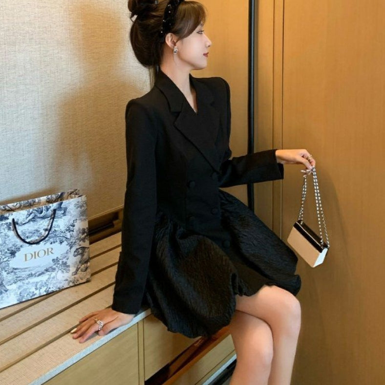 【Dress】スーツワンピース黒 Z7246