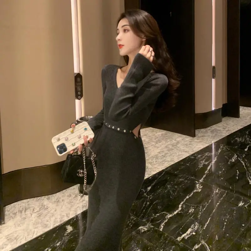 【Dress】ウエスト透かし彫りワンピース Z7249