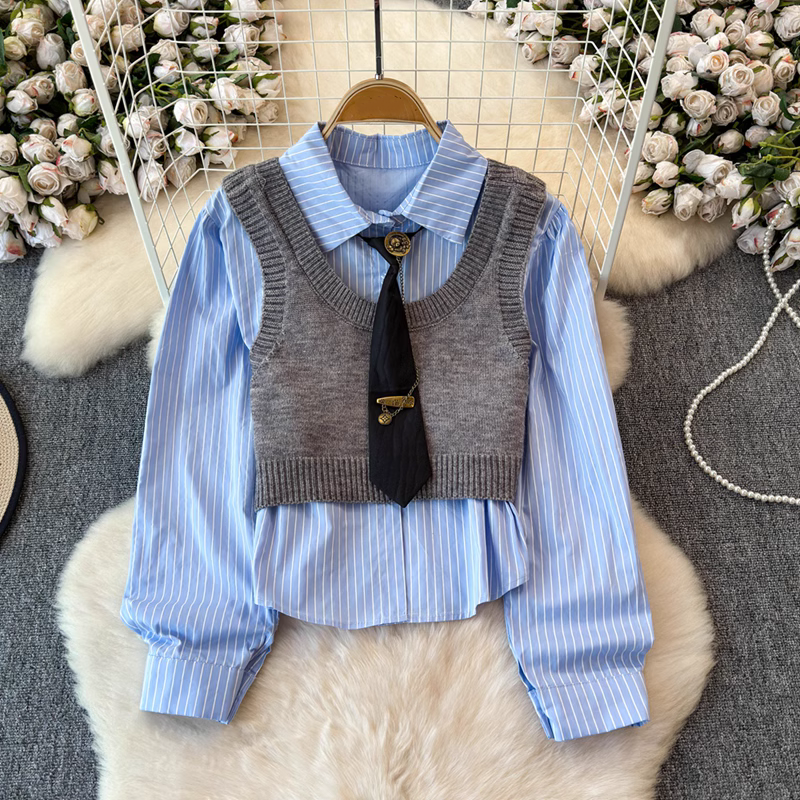 【Set】シャツ + ベスト2点セット Z7265