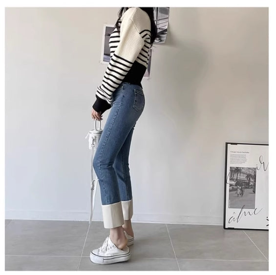 【Tops】配色セーター W13485