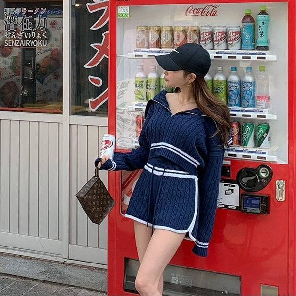 【Set】セットアップ セーター + ショートパンツ Z7311