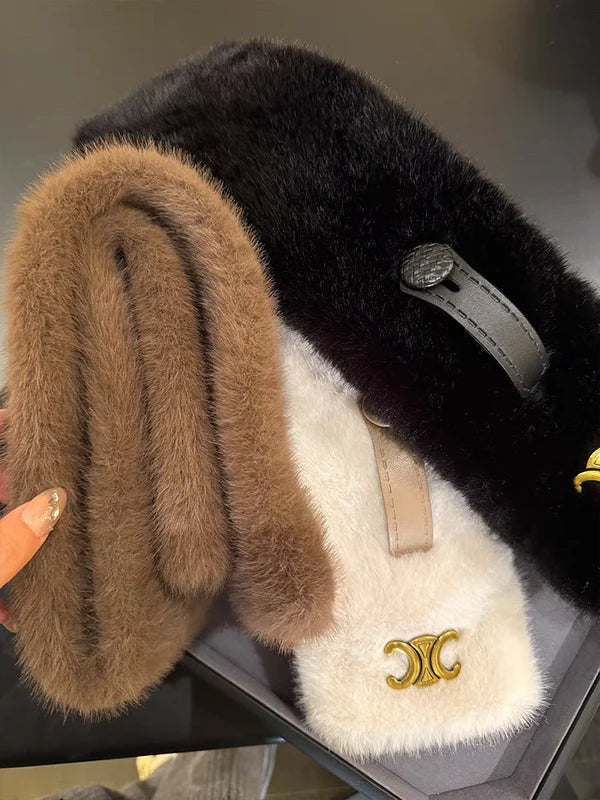 【雑貨】3色展開ファースカーフ W13882