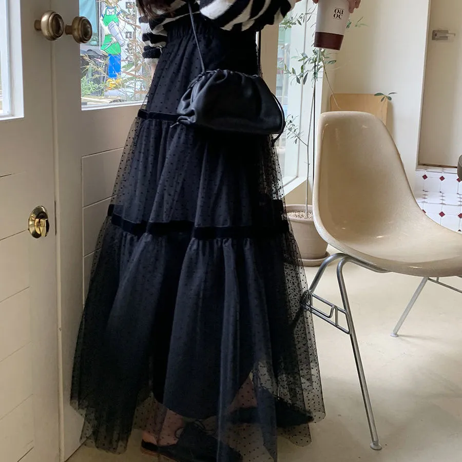 【Bottoms】チュールスカート2色展開 Z7390