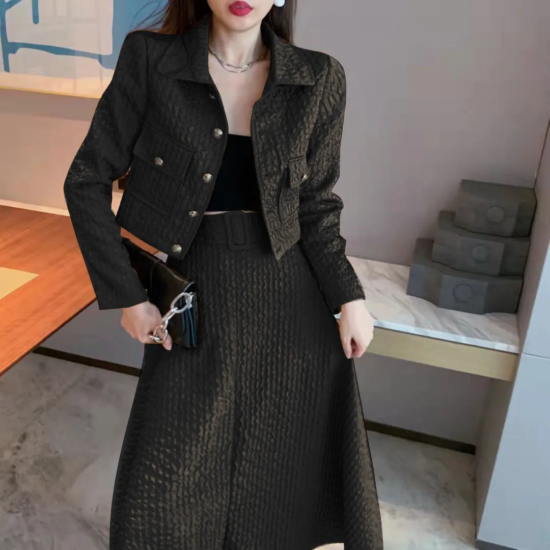 【Set】ジャケット +スカート 2点セット Z7410