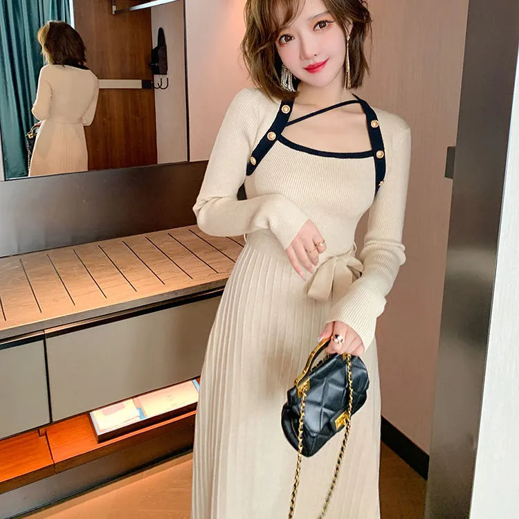 【Dress】2色展開ニットワンピース Z7420