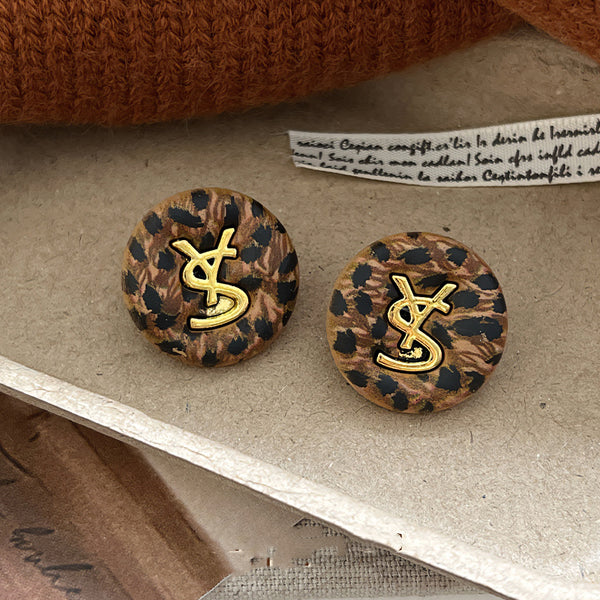 【雑貨】ヒョウ柄ピアスアクセサリー W14066