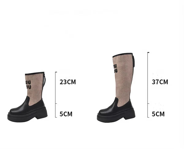 【Shoes】2タイプ選択可配色ブーツ W13818