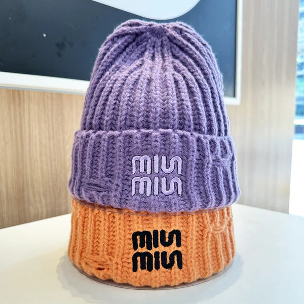 【雑貨】英字柄ニット帽子 W13812