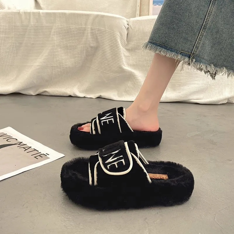 【Shoes】配色ファースリッパ Z7542