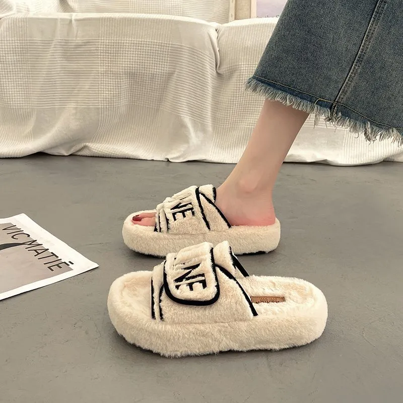 【Shoes】配色ファースリッパ Z7542