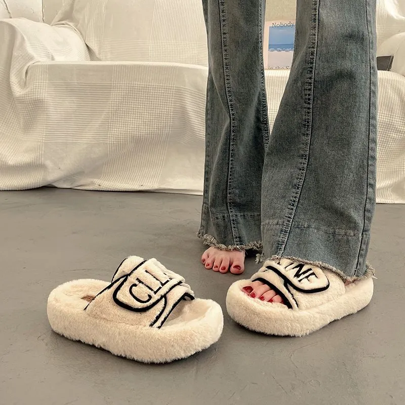 【Shoes】配色ファースリッパ Z7542