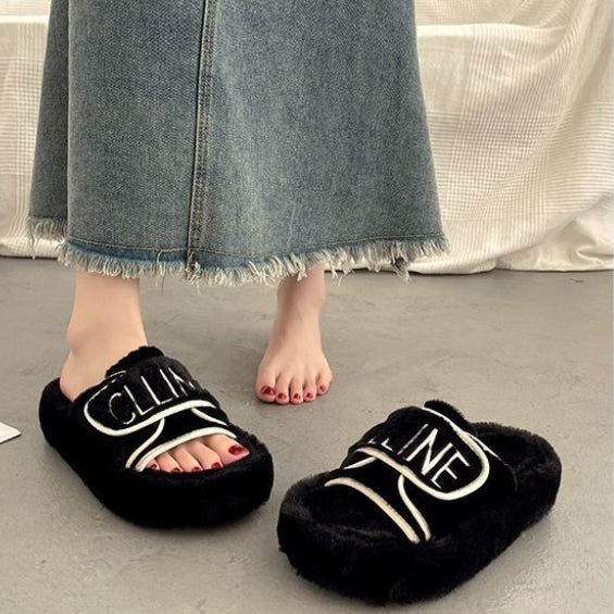 【Shoes】配色ファースリッパ Z7542