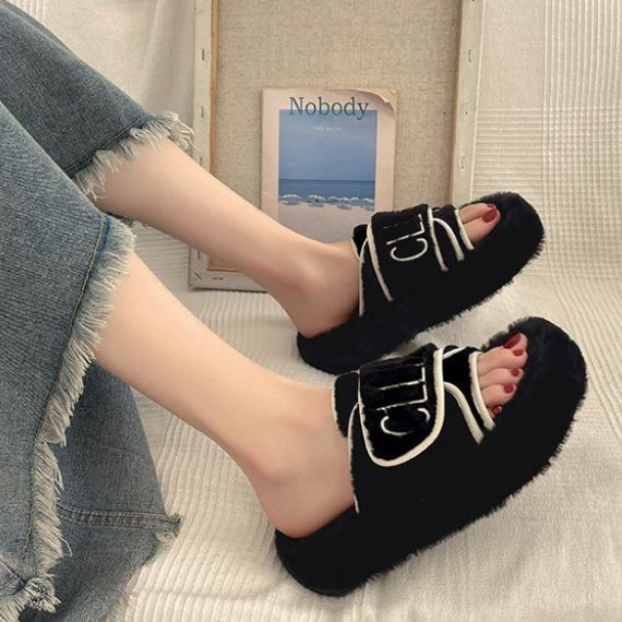 【Shoes】配色ファースリッパ Z7542
