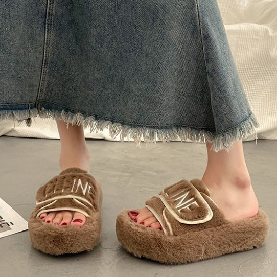 【Shoes】配色ファースリッパ Z7542