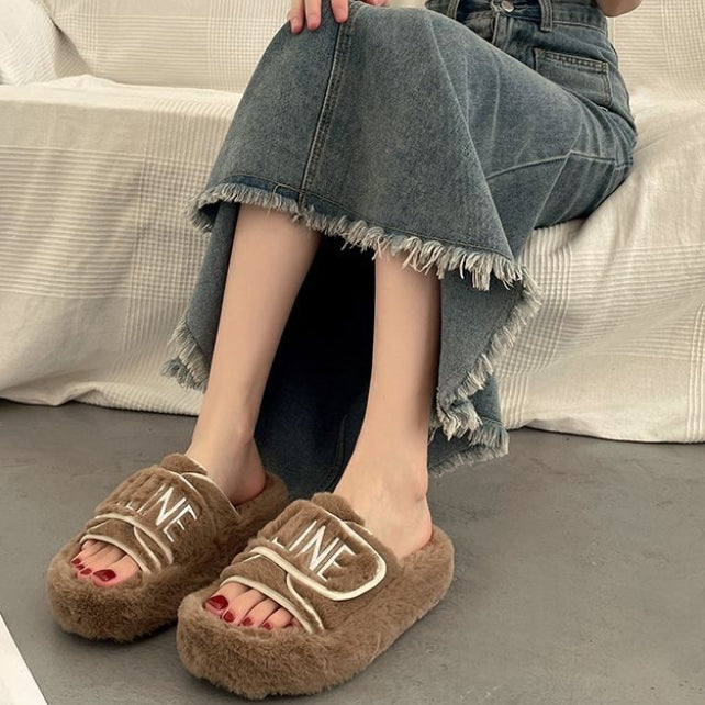 【Shoes】配色ファースリッパ Z7542
