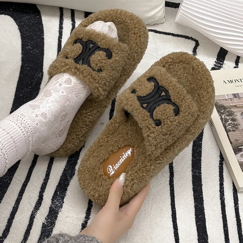 【Shoes】人気ラムウールスリッパ3色 Z7543