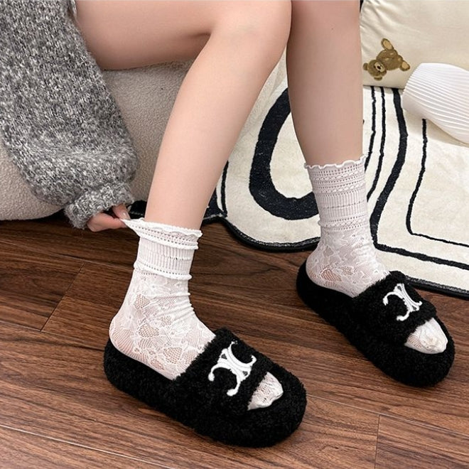 【Shoes】人気ラムウールスリッパ3色 Z7543