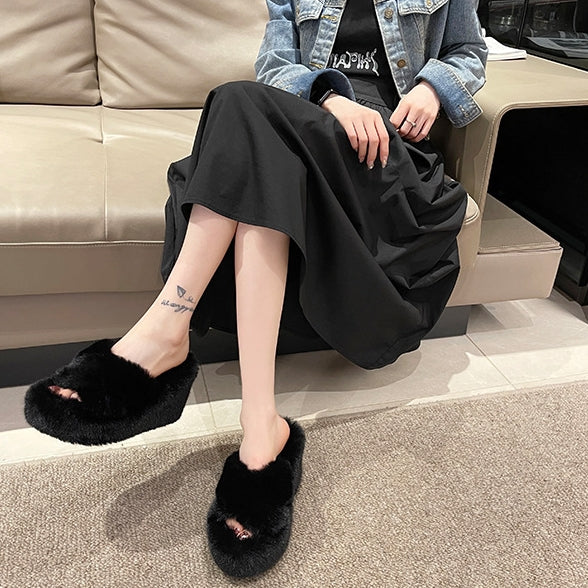 【Shoes】10cmファースリッパ Z7545