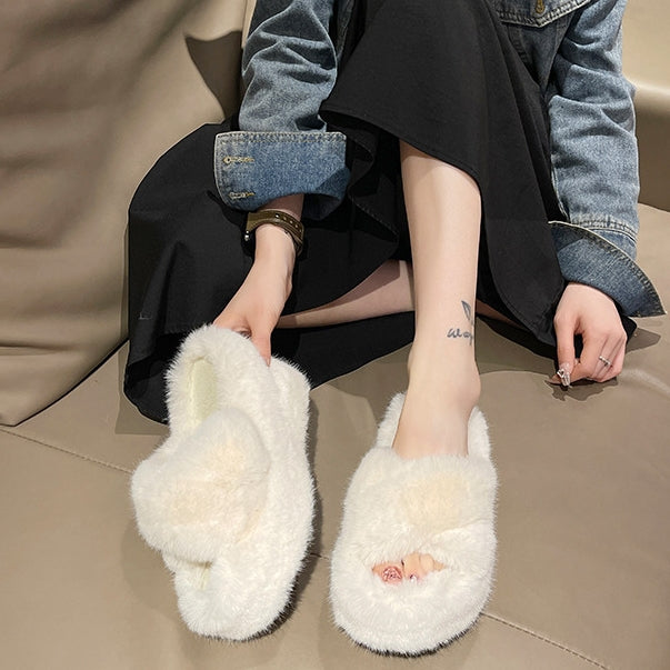【Shoes】10cmファースリッパ Z7545