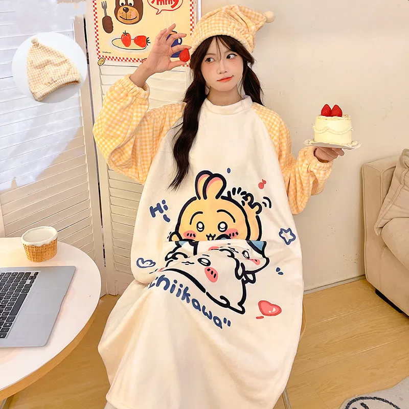 【Roomwear】もこもこルームワンピース Z7640