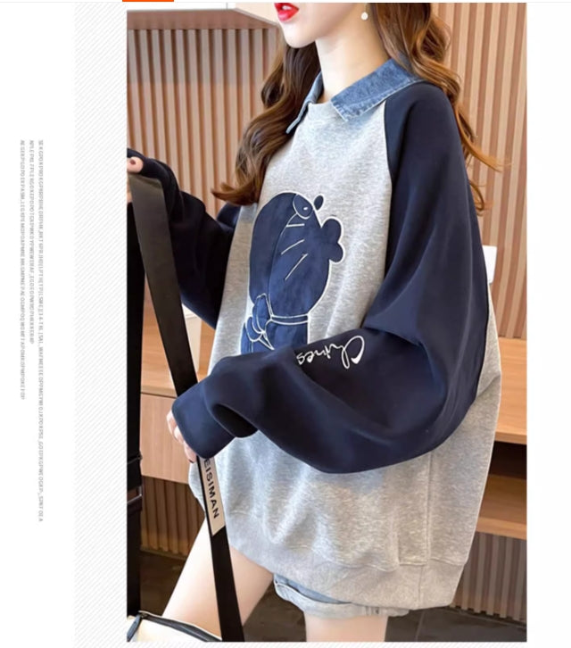 【Tops】POLOネック配色プルオーバー W13960
