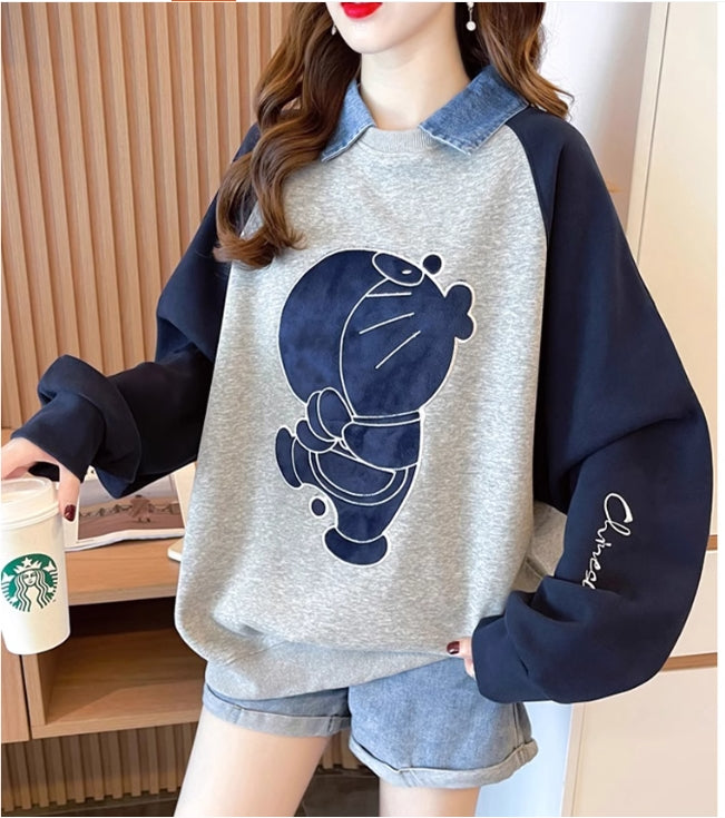 【Tops】POLOネック配色プルオーバー W13960