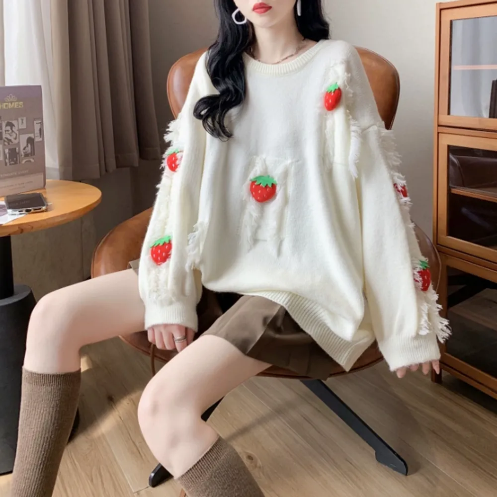 【Tops】立体ジャカードニットセーター Z7667