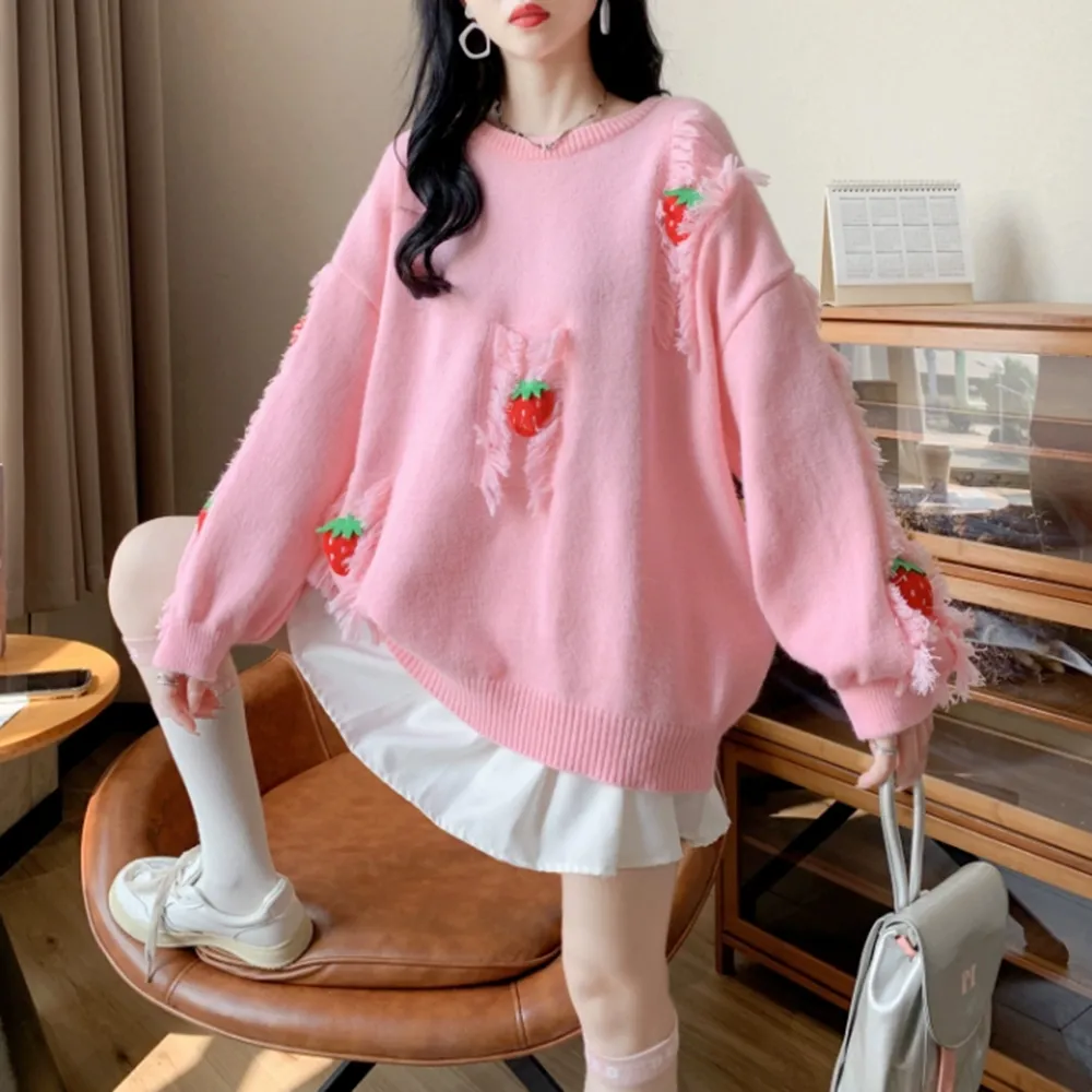 【Tops】立体ジャカードニットセーター Z7667