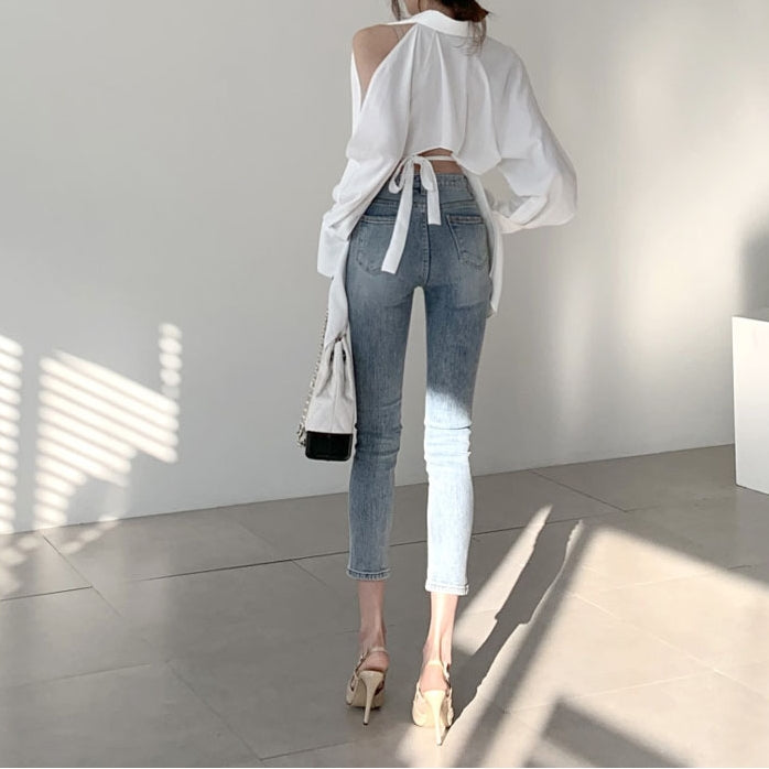 【Tops】バックレース春秋シャツ Z7684