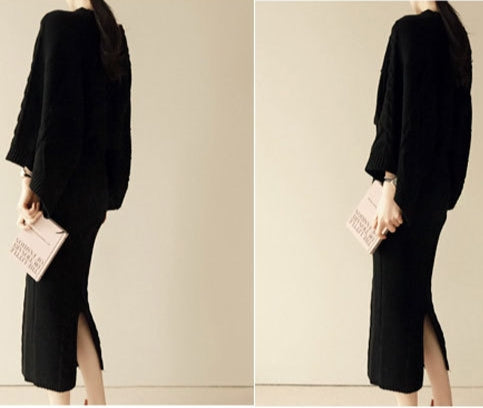 【Set】ニット+スカート OL通勤2点セット Z7721