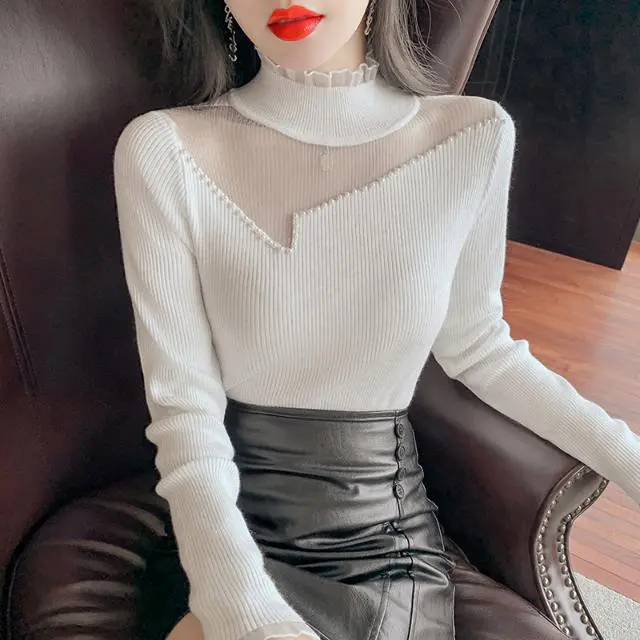 【Tops】チュールニットプルオーバー Z7745