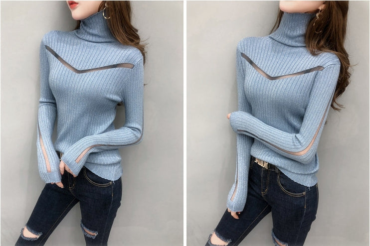 【Tops】フェミニン透け感ニットセーター Z7747