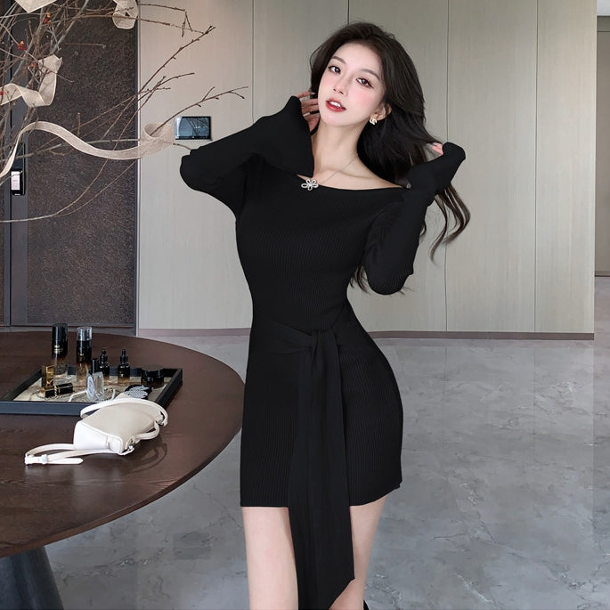 【Dress】ワンショルダーワンピース2色 Z7753