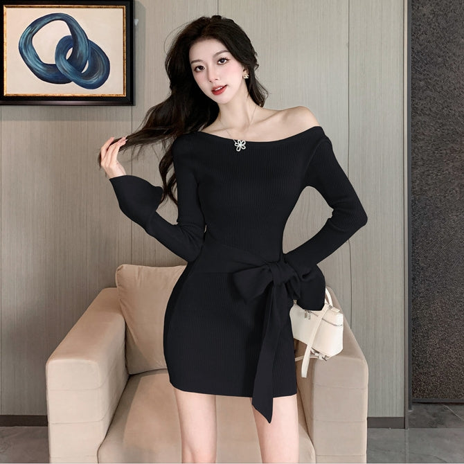 【Dress】ワンショルダーワンピース2色 Z7753