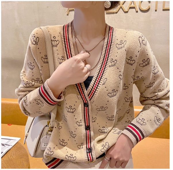 【Outer】💗ジャカードニットカーディガン W14123