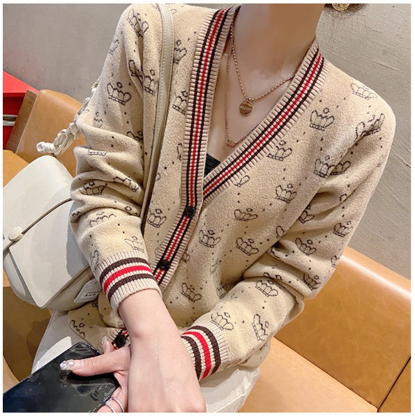 【Outer】💗ジャカードニットカーディガン W14123