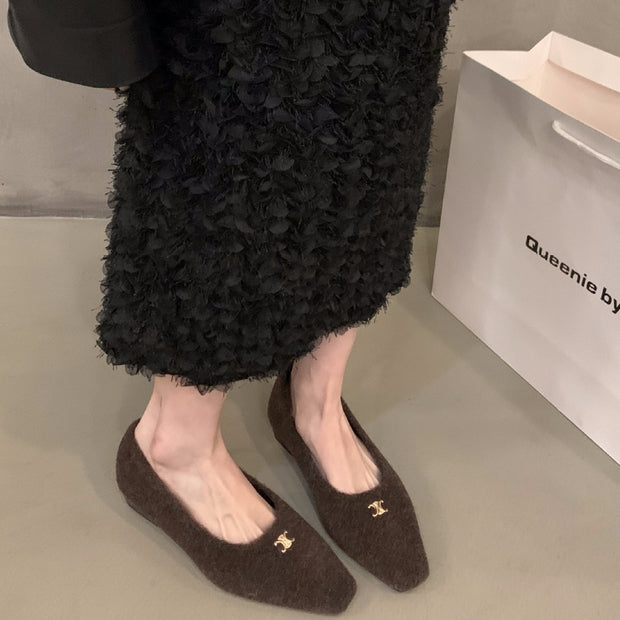 【Shoes】5cmインヒール裏ボアフラットシューズ Z7823