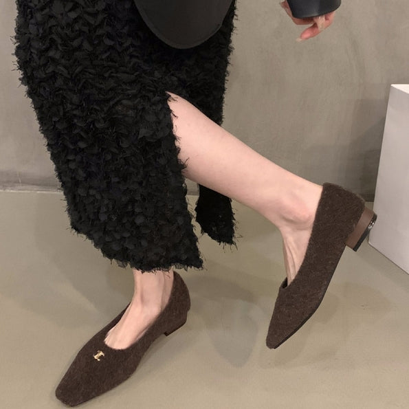 【Shoes】5cmインヒール裏ボアフラットシューズ Z7823