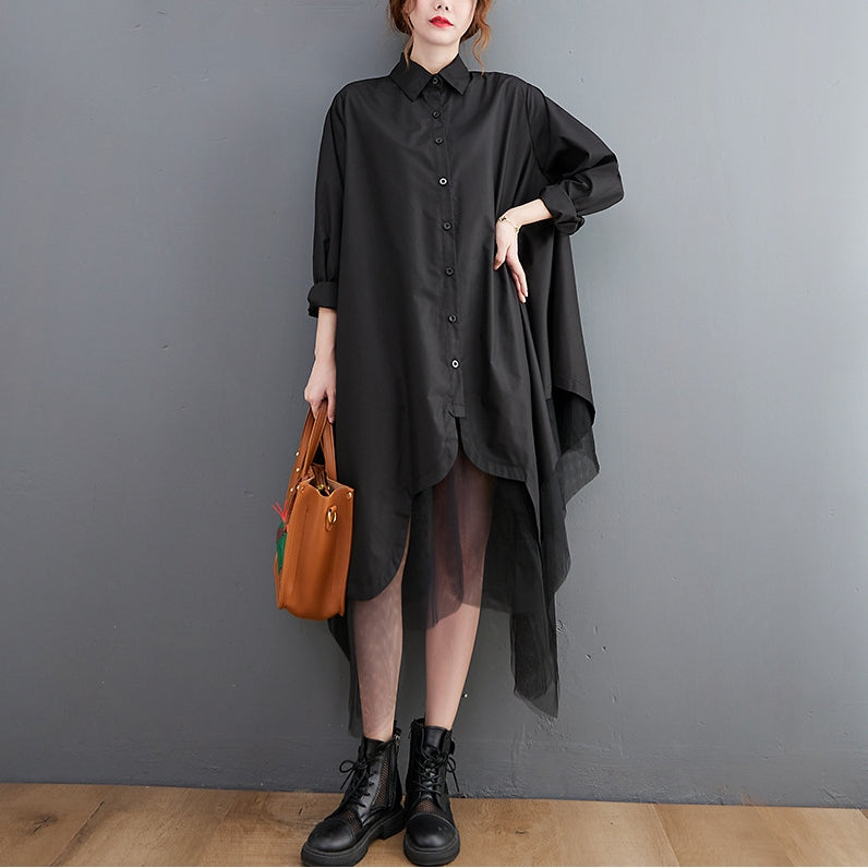 【Dress】2色展開シャツワンピース Z7832