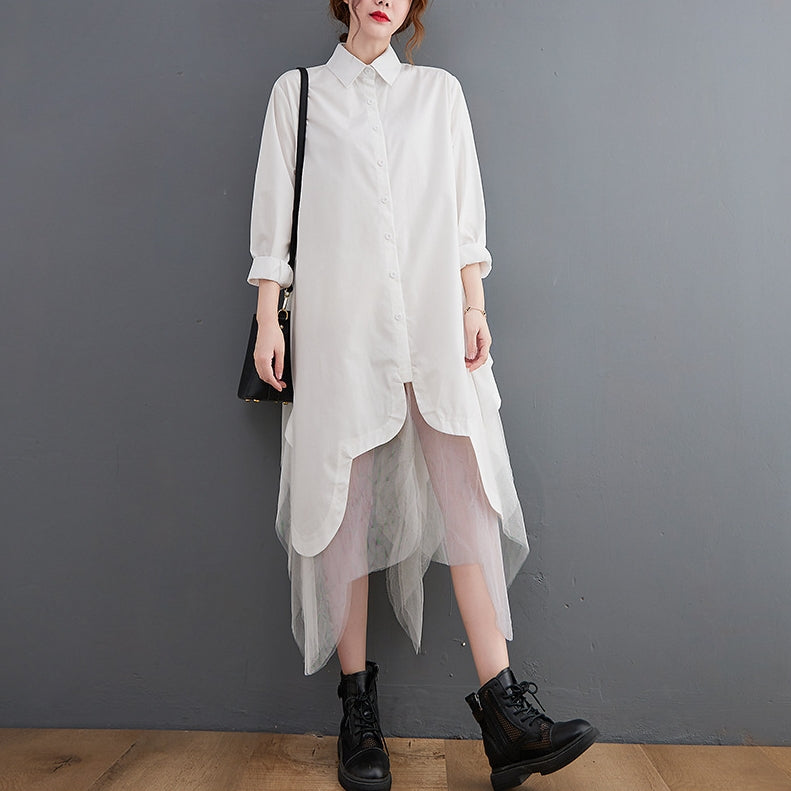 【Dress】2色展開シャツワンピース Z7832