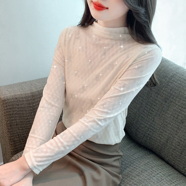 【Tops】2色展開キラキラインナーニット Z7857