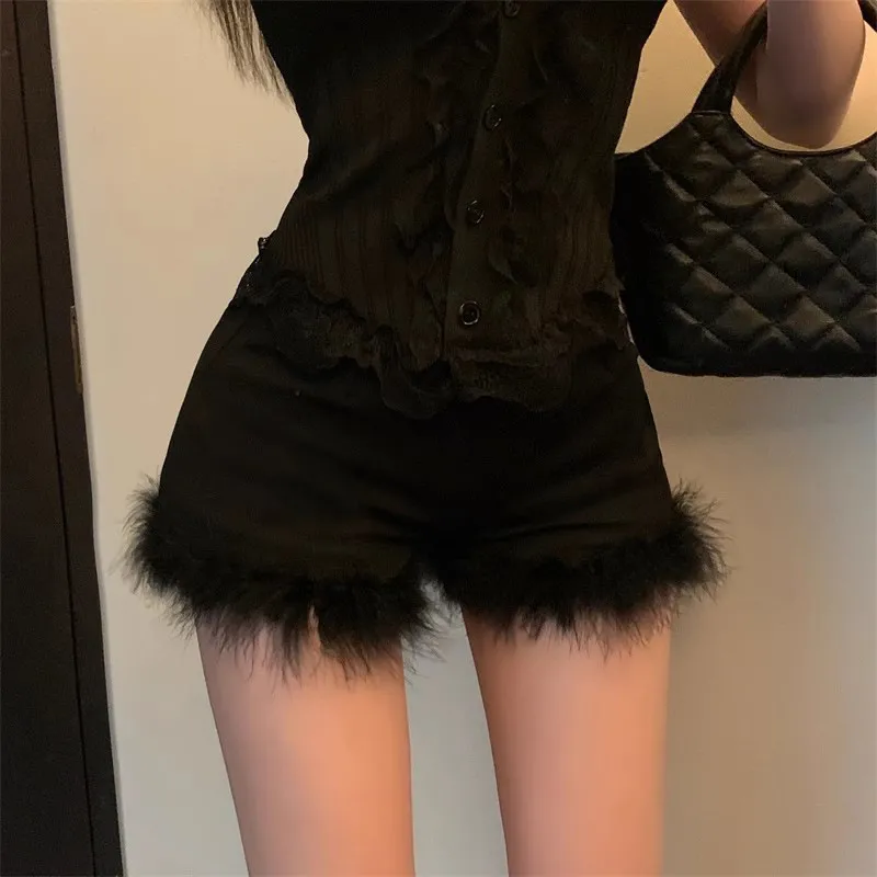 【Bottoms】ファー飾りショートパンツ Z7964