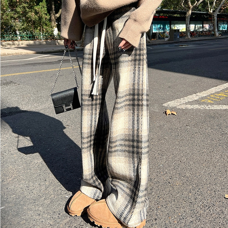【Bottoms】チェック柄ワイドパンツ Z7979