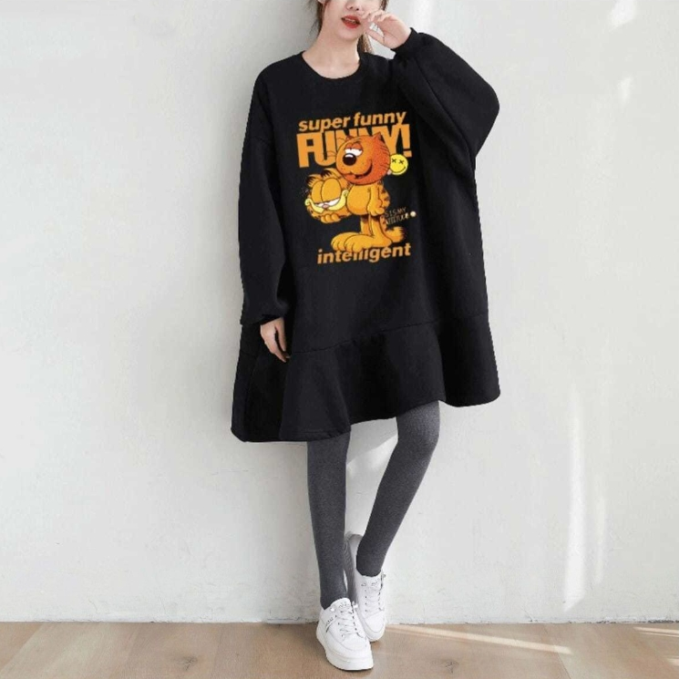 【Dress】裏ボアパーカーワンピース Z8004
