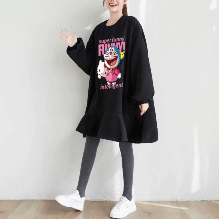 【Dress】裏ボアパーカーワンピース Z8004